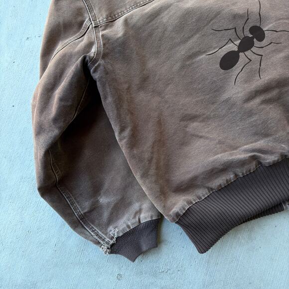 Vintage Y2K Carhartt J14 DKB faded brown work wear jacket - Picture 7 of 9